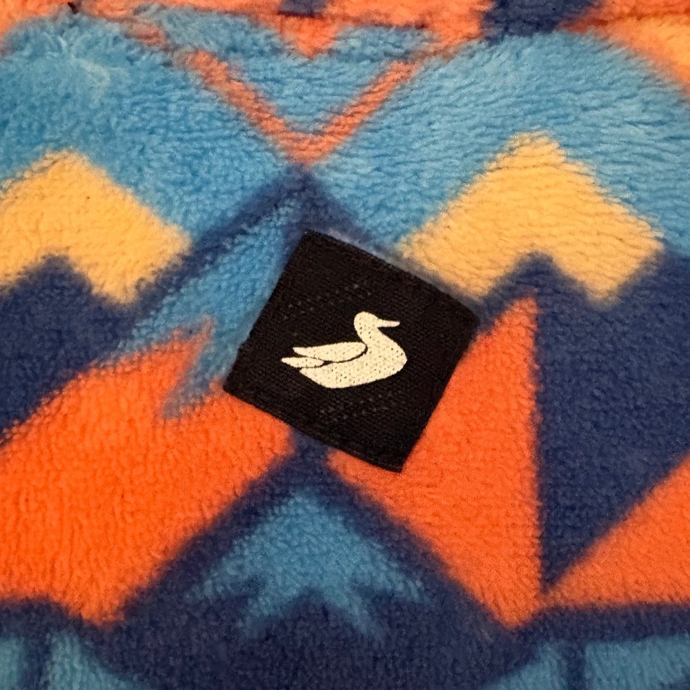 Southern Marsh Fairbanks Pullover Blue Orange Geometric Fleece 1/4‎ Zip HGTN566 - Picture 10 of 12